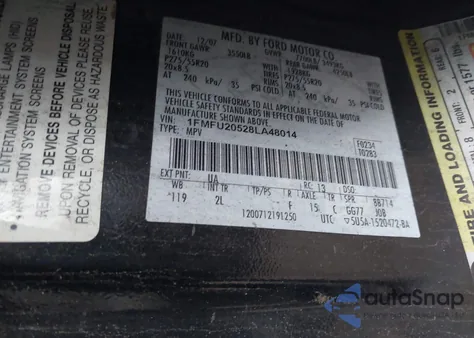 2008 Ford Expedition Limited from USA, damaged, VIN 1FMFU20528LA48014